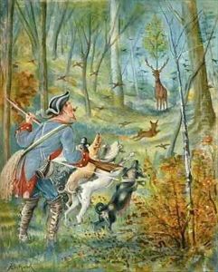 The effects of shooting a stag with cherry stones, from 'The Adventures of Baron Munchausen'