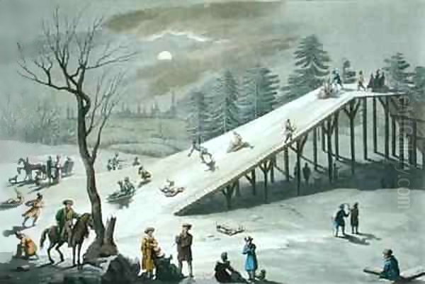 Snow slide in a Russian public park - view 1