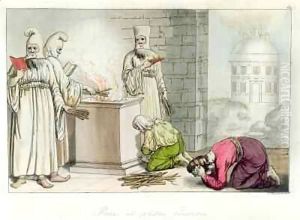 Pyre with Persian priests by Angelo Biasioli