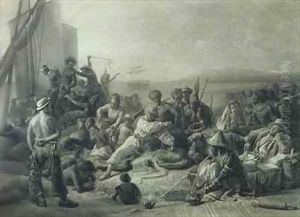 Scene on the Coast of Africa by Francois-Auguste Biard