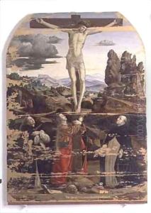 Crucifixion with St. Dominic, St. Mary Magdalene and St. Peter Martyr by Francesco Bianchi Ferrari
