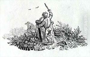 A Boy by a Tombstone from 'History of British Birds and Quadrupeds'