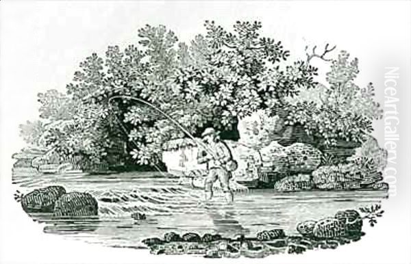 An Angler in a River Pool - view 1