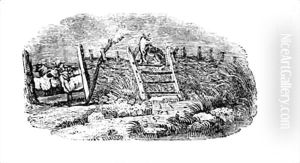 A Sheep Dog and Sheep Fold from 'History of British Birds and Quadrupeds'