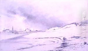 River Bank, with Jetty and buildings