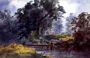 Landscape, with stream and tree by William Roxby Beverly