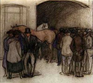 A Morning at Tattersalls by Robert Polhill Bevan