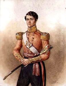 Portrait of Major Charles Hamilton Wake (d.1871) 34th Native Indian Infantry by Mary Ellen Best