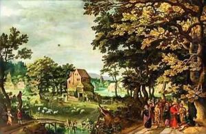 Landscape with Christ healing the Blind Man by Johann Jacob Besserer