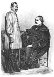 Queen Pomare IV (1827-77) of Tahiti and her husband by Auguste Bertrand