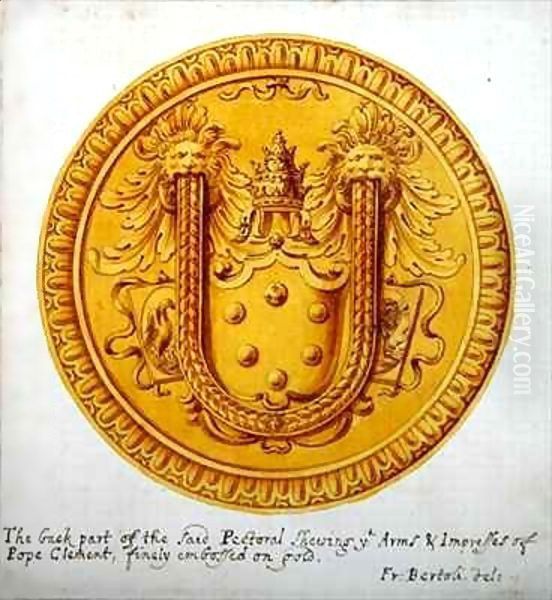 Back view of a pectoral ornament of gold and jewels made for Pope Clement VII by Cellini in c.1523-34 - view 1