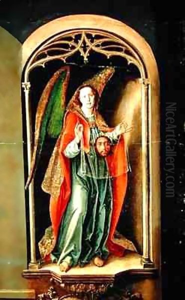 Angel holding the Holy Shroud - view 1