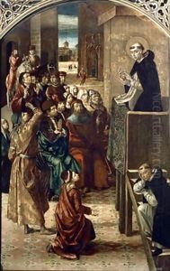 The Sermon of St. Peter the Martyr by Pedro Berruguete