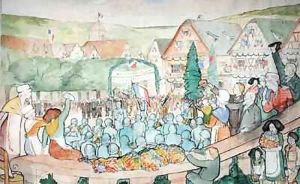 French soldiers liberating a town in Alsace