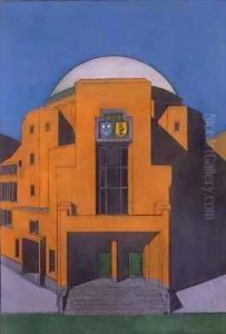 Plan of the entrance to the Gemeentemuseum, the Hague by H.P. Berlage