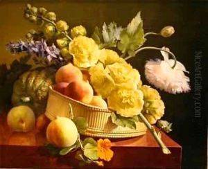 Peaches and Hollyhocks by Antoine Berjon