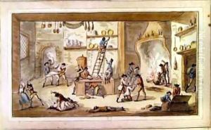 Sacking a farm during the period of the French Revolution by Etienne Bericourt