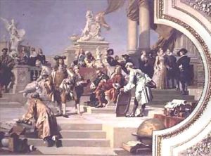Patronage of the Arts by the House of Hapsburg, right hand section of a ceiling painting by Julius Victor Berger