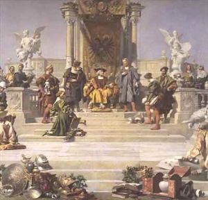 Patronage of the Arts by the House of Habsburg, central section of a ceiling painting by Julius Victor Berger