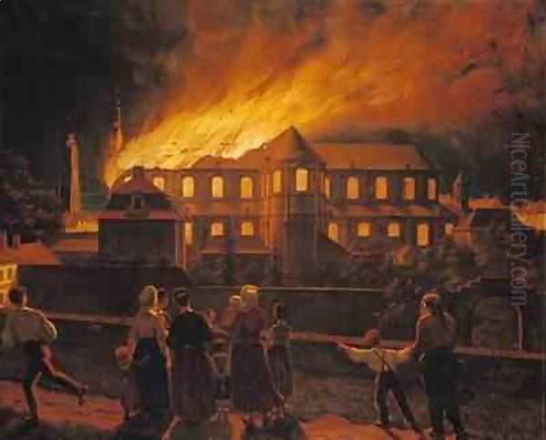 Fire at Cambrai Cathedral - view 1