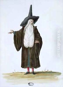 A Magician, theatrical costume design for the celebrations and parties of Louis XIV by Jean I Berain