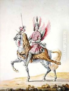 'Horseman with wings', costume design for 'Le Carrousel des Galants Maures'