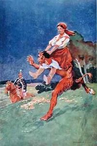 The Devil being ridden by a woman by Istvan Benyovsky