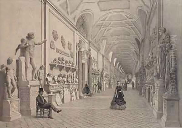 Vatican museums, Chiaramonti Gallery and the entrance of the Braccio Nuovo Gallery, Rome - view 1