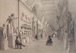 Vatican museums, Chiaramonti Gallery and the entrance of the Braccio Nuovo Gallery, Rome by Felix Benoist