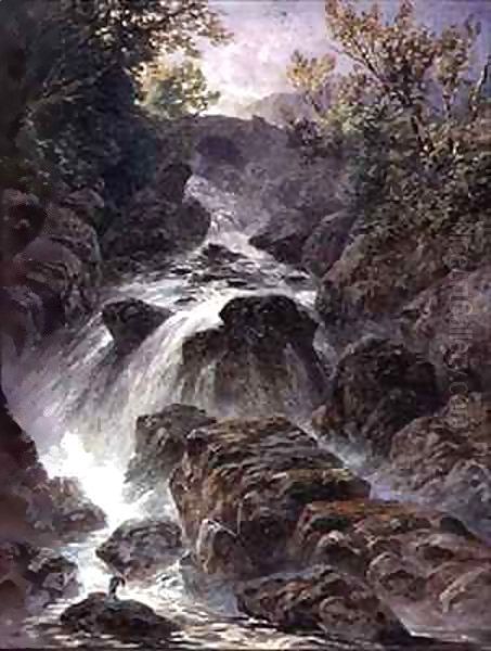 Bridge and Waterfall near Capel Curig - view 1