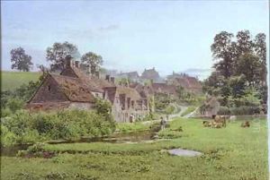 Evening in Arlington Row, Bibury, Gloucestershire by Newton Bennett
