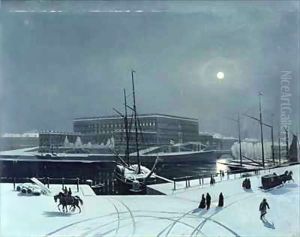 View of the Royal Palace of Stockholm in Winter by Baron Karl-Stefan Bennet