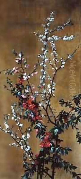 Japanese Cherry Tree and Hawthorn Branches - view 1