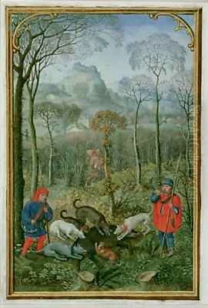December killing the boar, from a Book of Hours - view 1