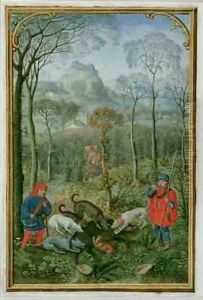 December killing the boar, from a Book of Hours by Simon Bening