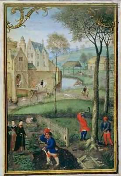 March felling trees, from a Book of Hours - view 1