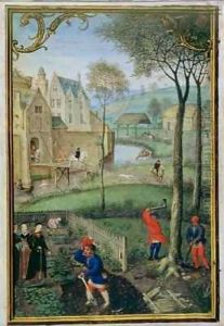 March felling trees, from a Book of Hours by Simon Bening
