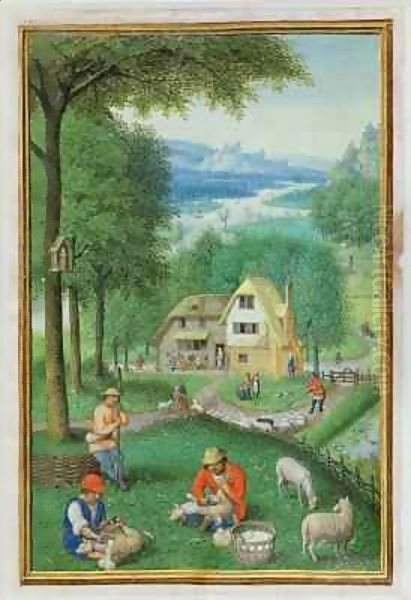 June shearing sheep, from a Book of Hours - view 1