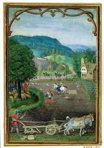 October ploughing and sowing, from a Book of Hours
