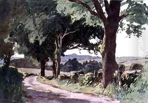 Scene near Pulborough, West Sussex by Ernest Benger or Berenger
