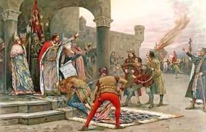 Kalman I (1068-1116), King of Hungary, forbidding the burning of witches