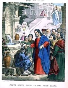 Jesus Gives Sight to One Born Blind by Siegfried Detler Bendixen