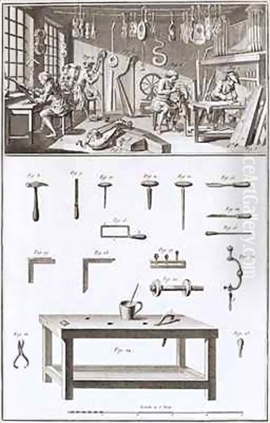 Plate XVIII, The instrument maker's workshop and tools, from the Encyclopedia of Denis Diderot (1713-84) and Jean le Rond d'Alembert (1717-83) - view 1