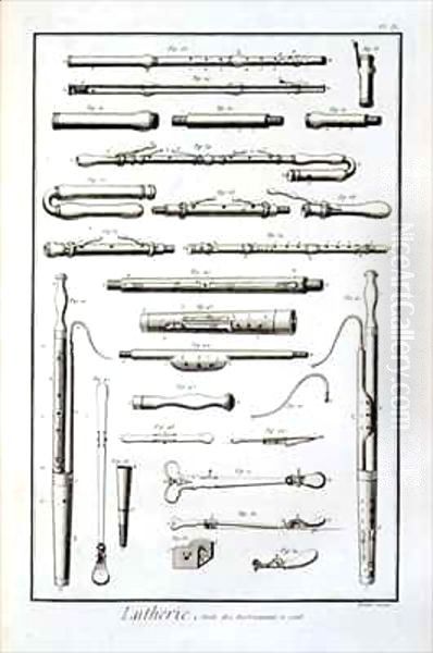 Plate IX, Wind instruments from the Encyclopedia of Denis Diderot (1713-84) and Jean le Rond d'Alembert (1717-83) - view 1