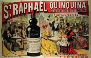 Poster advertising 'St. Raphael Quinquina' French aperitif by Jose and Michele, A. Belon