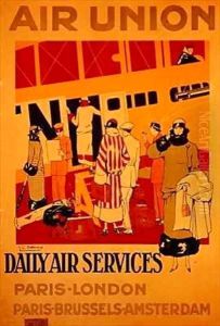 Poster advertising Air Union by J.C. Bellaigue