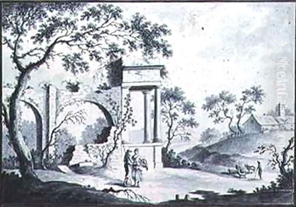 Italian Landscape with Classical Ruins and Shepherds - view 1