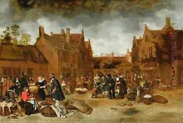 A Marketplace in Winter - view 1