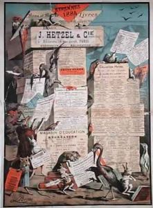 Advertisement for the publishing house Hetzel from 'Le Monde Illustre' by Leon Becker