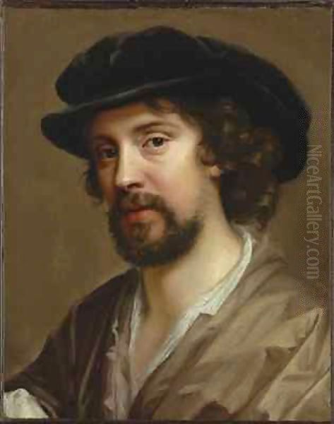 Portrait of the artist's husband, Charles Beale in a black hat by Mary Beale